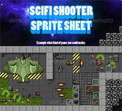 射击类像素游戏界面模型：Scifi Shooter Sprite Sheet